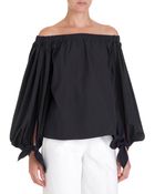 Saint Laurent Poplin Peasant Blouse - Lyst