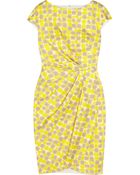 Lela Rose Printed Stretch-cotton Dress - Lyst
