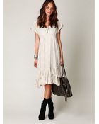 Free People Fp New Romantics Foil Tea Length Dress - Lyst