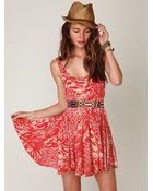 Free People Animal Godet Tank Dress - Lyst