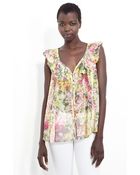 Mcginn Printed Chiffon Blouse - Lyst