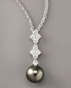 Mikimoto Black Pearl Pendant Necklace - Lyst