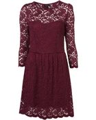 Topshop Sweetheart Lace Flippy Dress - Lyst