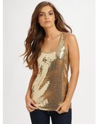 MICHAEL Michael Kors Sequin-front Scoopneck Tank - Lyst