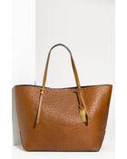 Michael Kors Gia Ostrich Embossed Tote - Lyst