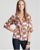 Tucker Long Sleeve Printed Blouse - Lyst