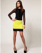 ASOS Collection Asos Mini Skirt with Mesh Hem - Lyst