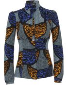 Burberry Prorsum Printed Silk Pussy Bow Blouse - Lyst