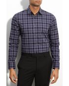 Calibrate Tonal Plaid Trim Fit Sport Shirt - Lyst