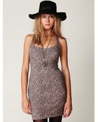 Free People Animal Knit Bodycon Dress - Lyst