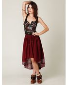 Free People High Low Crinkle Skirt - Lyst