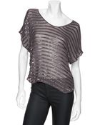 Joie Metallic Silver Beaded Top - Lyst