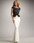 Notte By Marchesa Cap-sleeve Lace Bodice Gown - Lyst
