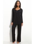 Midnight By Carole Hochman Satin Embrace Pajama Set - Lyst