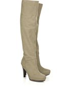 Stella McCartney Faux Suede Studded Knee Boots - Lyst