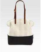 Fendi Pequin Maxi Woven Straw & Leather Shoulder Bag - Lyst