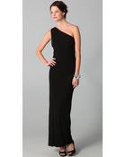 Haute Hippie One Shoulder Shirred Gown - Lyst