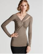 Donna Karan New York Long Sleeve One Cold Shoulder Top - Lyst