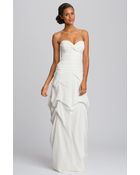 Nicole Miller Silk Crêpe De Chine Strapless Gown - Lyst