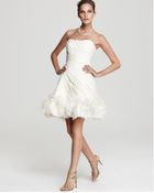 Theia Strapless Organza Cocktail Dress - Lyst