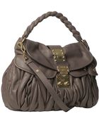Miu Miu Clay Quilted Lambskin Pocket Hobo - Lyst
