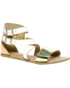 Asos Asos Flipper Flat Leather Sandals - Lyst