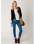Free People Washed Woven Skinny Crop - Lyst