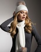 Sofia Cashmere Fur-Pom Cashmere Hat - Lyst
