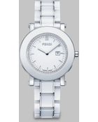 Fendi Timepieces Diamond Ceramic Watchwhite - Lyst