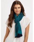 Tory Burch Wool All-Over Logo Scarf - Lyst