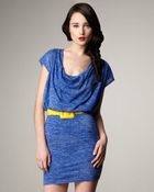 Alice + Olivia Cobalt Cowl-Neck Drape Dress - Lyst