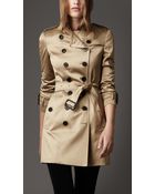 Burberry Cotton Sateen Trench Coat - Lyst