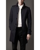 Burberry Mid-Length Cotton Gabardine Trench Coat - Lyst