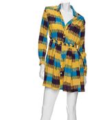 Thakoon Addition Gathered Waist Ikat Print Shirt Dress - Lyst