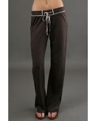 Allen Allen Drawstring Pant in Chocolate - Lyst