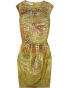 Marni Printed Coated-satin Dress - Lyst