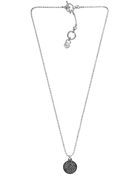 Michael Kors Pave Disc Necklace, Silver Color - Lyst