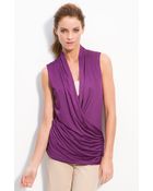 Classiques Entier Faux Wrap Sleeveless Top - Lyst