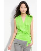 Diane von Furstenberg Aiko Sleeveless Silk Wrap Top - Lyst