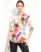 Dolce & Gabbana Printed Stretch Silk Shirt - Lyst