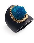 Liz Larios Jewelry Cavansite & Wood Saddle Ring - Lyst