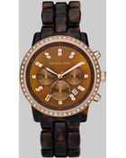 Michael Kors Tortoise Link Bracelet Chronograph Watch - Lyst