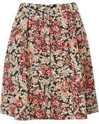 Topshop Red Ditsy Floral Skirt - Lyst