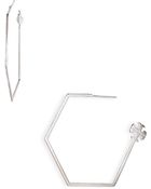 Tory Burch Hexagonal Hoop Earrings - Lyst
