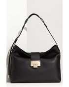 Jimmy Choo Black Leather Rachel Shoulder Bag - Lyst