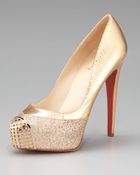 Christian Louboutin Maggie Glitter & Snake Platform Pump - Lyst