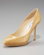 Jimmy Choo Lizard-print Platform Pump - Lyst