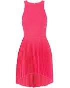 Christopher Kane Neon Pleated Wool-blend Crepe Dress - Lyst