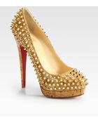 Christian Louboutin Studded Cork Platform Pumps - Lyst