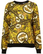 Topshop Tiger Print Sweat - Lyst